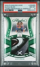 2024 PANINI FLAWLESS WWE TAG MEM EMERALD #JMABS ALEXA BLISS 1/5 PSA 8