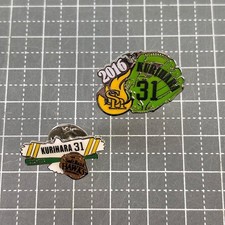 Fukuoka Softbank Hawks Baseball Pin Badge 2P Ryoyo Kurihara Collectible Used FFB