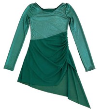 Weissman MC Green Asymmetrical Dance Dress Mesh Skirt 18765