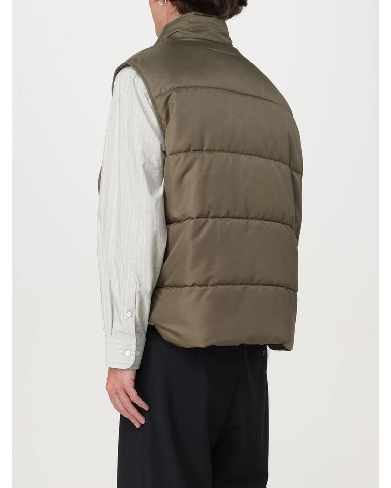 Chaleco acolchado multibolsillo Mm6 Maison Margiela para hombre traje de caqui chalecos Foto 3 de 4
