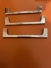 Vintage Chrome Cabinet Drawer Handles Pulls Lot Of 3