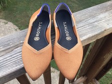 Rothy s The Point Flats Brown Fawn Amber Women's Slip On Knit Shoes Size W 7 US