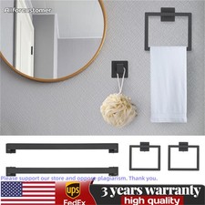 10-piece Matte Black Bathroom Accessories Set Wall Mounted Bathroom Towel Bars