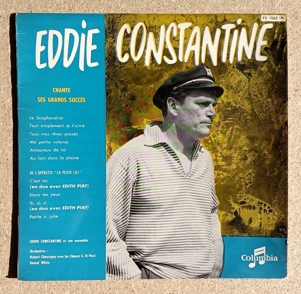 RARE LP 25 cm 1956 d' Eddie CONSTANTINE dédicacé à l'Olympia - Excellent état - Photo 3/4
