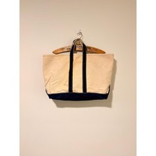 80s vintage l.l.bean cotton canvas boat tote ...