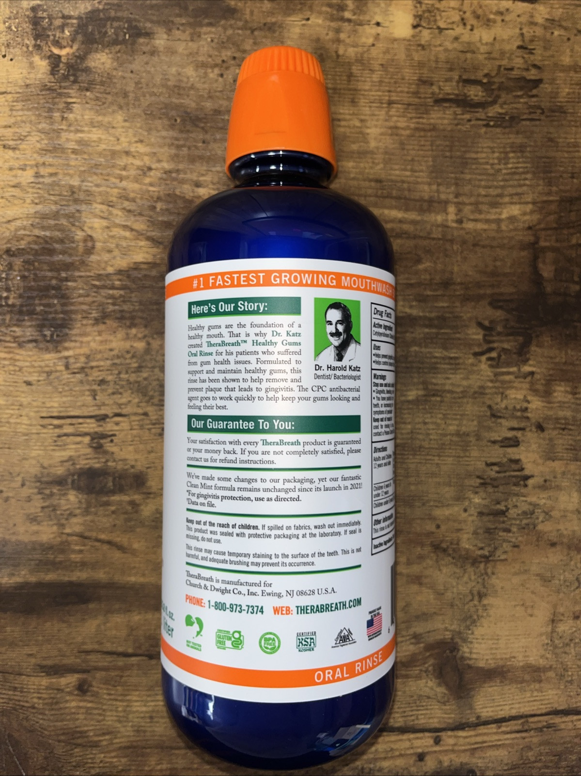 TheraBreath Healthy Gums Oral Rinse Clean Mint 33.8 Oz /1 liter each