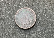 1863 Indian Head Penny #2945 Chief Star Touch, Very Good *FREE SHIPPING 2 YOU*