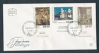 D488601 Israel FDC Paintings Yom Kippur Purim Players Hanukka 1975