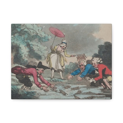 Thomas Rowlandson - Frog Hunting - April 20, 1790 - Canvas Wall Art