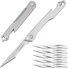edcfans Folding Scalpel Knife, Small Pocket Knife for Men with 10pcs Surgical Re