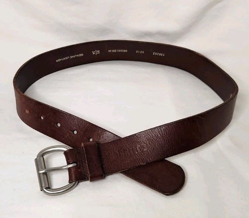 FOSSIL Brown Genuine Leather Accessory Belt Men's Size 34 - Picture 2 of 10