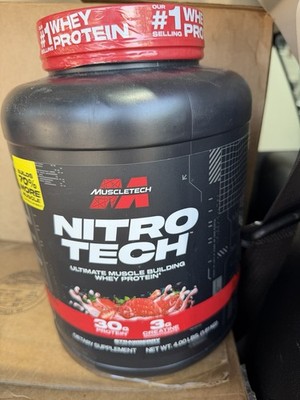 MuscleTech, Nitro Tech, Whey Protein Strawberry 4 lbs EXP: 01/2028 Fast Shipping