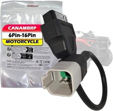 6 Pin to 16 Pin OBD2 Adapter Cable for BRP  CAN-AM Motorcycle Diagnostic Tool...