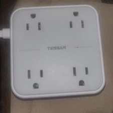 Tessan TS-102 USB Power Strip with 4 Widely Outlets