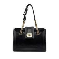 Chanel Tasche schwarz glatt Kalbsleder Junge ...