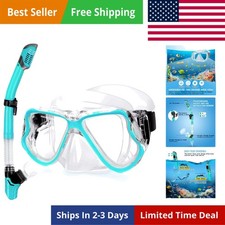 Dry Snorkel Set,Panoramic Wide View Anti-Fog Scuba Diving Mask,Professional S...
