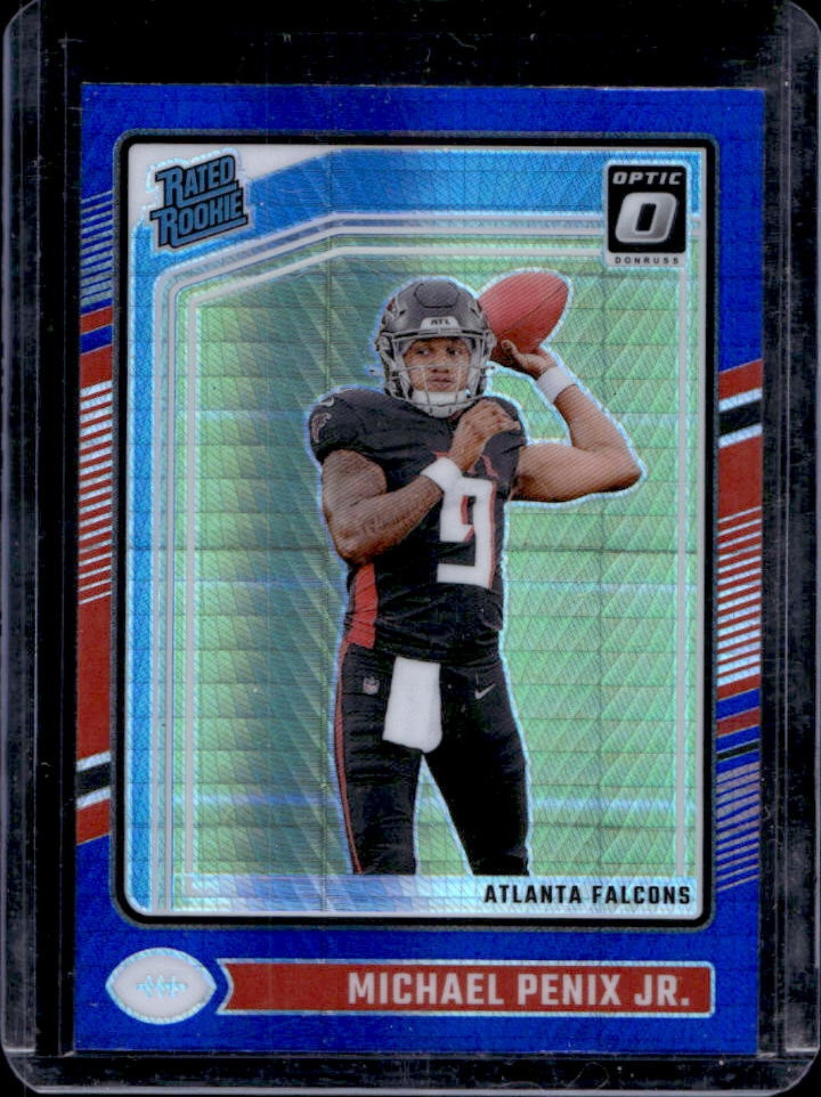 2024 Donruss Optic Michael Penix Jr. Blue Hyper Rated Rookie #279 Falcons