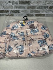 Disney Lilo  Stitch Girls Puffer Jacket Winter Coat Size 5T Peach Hoodie