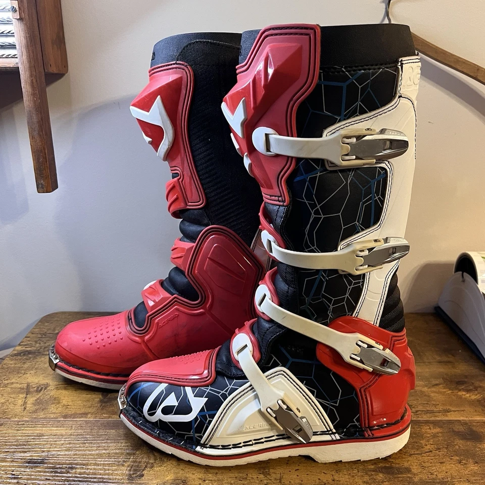 Acerbis X Pro-V Motocross Boot Men’s Sz 9 (43) Black White Red Vibram Soles EUC - Image 4 of 4