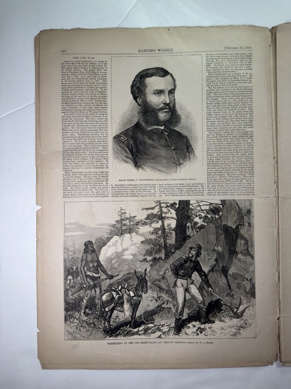 Native American History-Ute War-Harper’s Weekly Oct. 25 1879-Major Thornburg