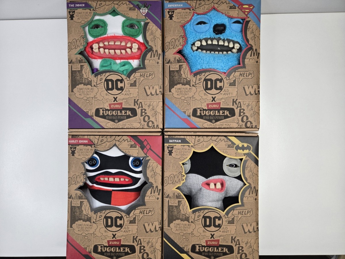 DC X Fuggler Complete Set Of 4 Superman Batman Joker Harley Quinn