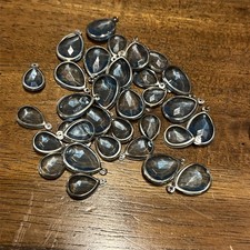 Vintage Silver Tone Metal Clear Blue Resin Bead Exact Lot
