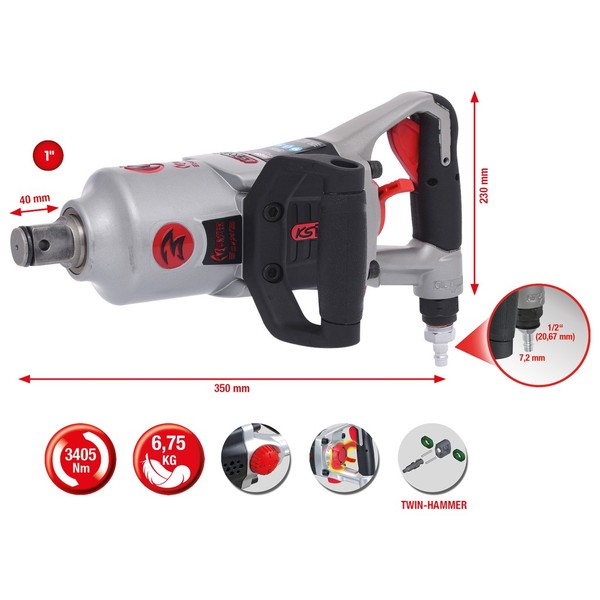 "Ks Tools 515.3270 1\" Supermonster Hochleistungs-Druckluft-Schlagschrauber, 3405N"-image