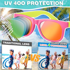 48 Pack Kid Sunglasses Bulk Luau Party Favors 16 Colors Neon Sunglasses UV400