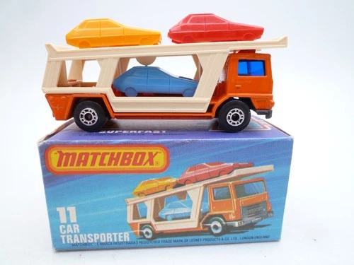 VINTAGE MATCHBOX SUPERFAST No.11f BEDFORD CAR TRANSPORTER IN ORIGINAL BOX 1977