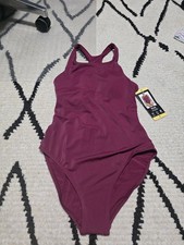 New TYR One Piece Open Back Maroon/red Swimsuit Beach Women  s Small