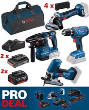 Bosch 18 Volt Profi-Set 4 Akkus GSR 18V-25 GWS 18V-8 GBH 18V-22 GST 18V-125 S