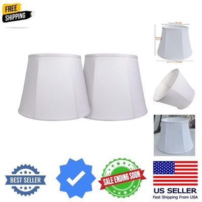 Double White Lamp Shade Set of 2, Large Drum Lampshade for Floor Light and Ta...