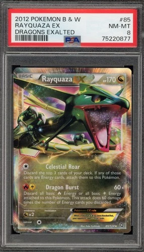 Pokemon Rayquaza EX Dragons Exalted Holo Ultra Rare #85 PSA 8