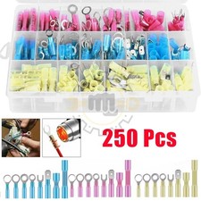 250x Heat Shrink Wire Connectors Electrical Ring Fork Spade Crimp Terminals Kit