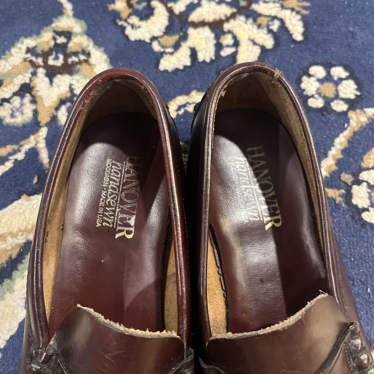 Hanover Handsewn Penny Loafer size 11 Burgundy Leather Dress Shoe Made In USA VTG Hanover Handsewn Penny Loafer Mens 9.5 E/C Burgundy  main image 2