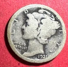 1921D US Mercury SILVER Dime "Denver" Mint! KEY DATE! Old US Coin!