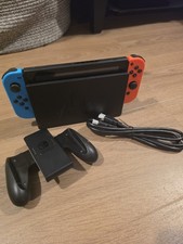 Nintendo Switch V1 Neon Red/Blue Dock Charger Controller Bundle