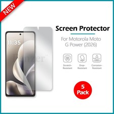 5x For Motorola Moto G Power 2026 Screen Protector w/ cloth