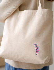 Feather Embroidery Patch Iron on Sew on Beautiful Pink Feather