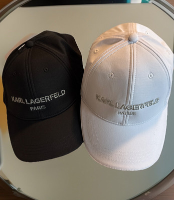 NWT Karl Lagerfeld Paris Women/Men Black Or White Sparkle Baseball Cap,$48.00