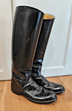Vintage Women's Black Leather RIDING BOOTS sz. 6.5 - 7 U.K size 4.5