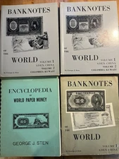 4x George Sten Banknotes Of The World Encyclopedia Paper Money 