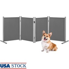 Foldable Free Standing Dog Gate Anti Scratch Flexible Pet Barrier Storage New