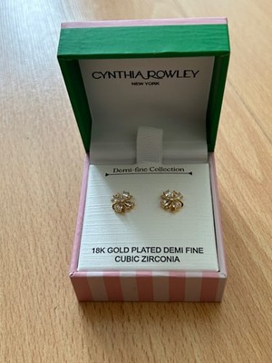 Cynthia Rowley New York Ohrringe 18K vergoldet Demi feine Zirkonia verpackt