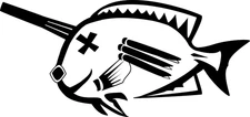 Handmade Fishing Vinyl Decal – Kole /  Yelloweye Surgeonfish 6 x 3.5" - 11 x 6"
