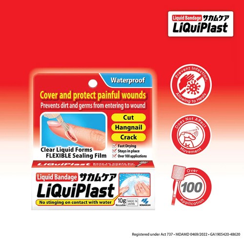 2 x LiQuiPlast 10g Liquid Bandage Wound Plaster Prevent Germs Dirt Wounds Cut - Picture 3 of 6