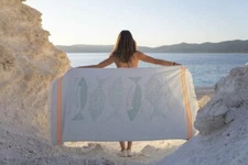 Fish Beach Towel Aqua