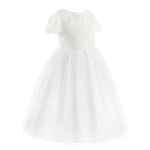 US Kids Girls Lace Princess Pageant Gowns Wedding Bridemsiad Party Flower Dress - Picture 6 of 9