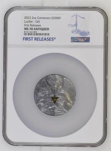 Lucifer Morning Star Dual Essence 2 oz Silver Coin 2023 Cameroon NGC MS70