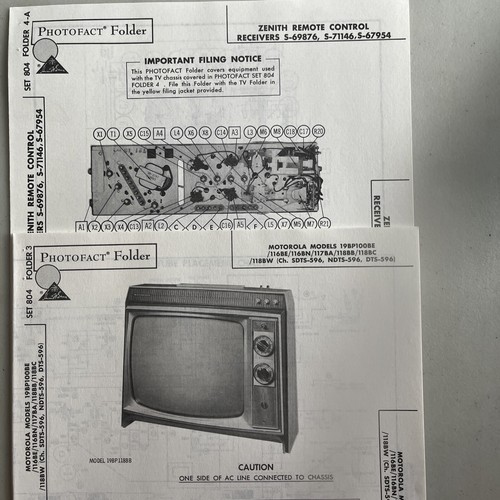 Juego de carpetas esquemáticas de reparación electrónica vintage Sams Photofact 804 TV marzo 1966 - Imagen 4 de 7